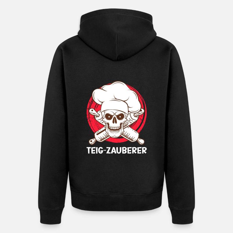 Teig Zauberer Backfans Backen Teigflüsterer - Unisex Premium Bio Zip Hoodie - Schwarz