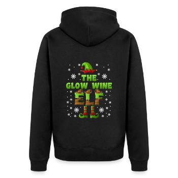 Glühwein Elfe Wichtel Weihnachtsmarkt - Unisex Premium Bio Zip Hoodie - Schwarz - Hinten - Nico (187cm)