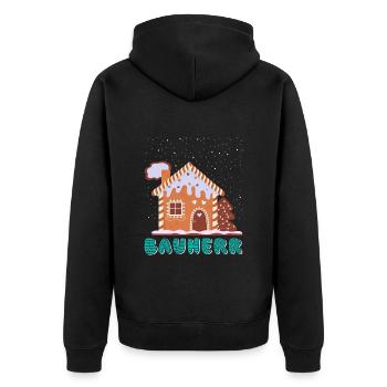 Lebkuchenhaus Bauherr Lebkuchengebäck Backen - Unisex Premium Bio Zip Hoodie - Schwarz - Hinten - Nico (187cm)