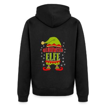 Glühwein Elfe Weihnachtsmarkt Glühweintrinker - Unisex Premium Bio Zip Hoodie - Schwarz - Hinten - Nico (187cm)