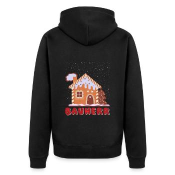 Lebkuchenhaus Bauherr Lebkuchengebäck Backen - Unisex Premium Bio Zip Hoodie - Schwarz - Hinten - Nico (187cm)