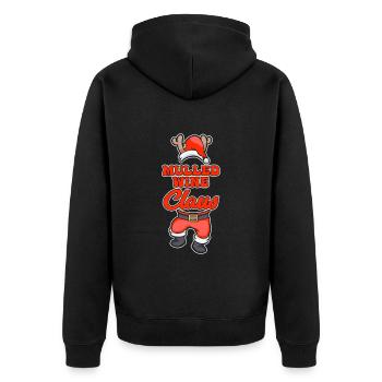 Glühwein Claus Weihnachtsmann Glühwein Fan - Unisex Premium Bio Zip Hoodie - Schwarz - Hinten - Nico (187cm)