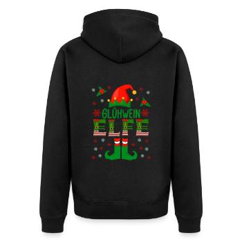 Glühwein Elfe Wichtel Weihnachtsmarkt - Unisex Premium Bio Zip Hoodie - Schwarz - Hinten - Nico (187cm)
