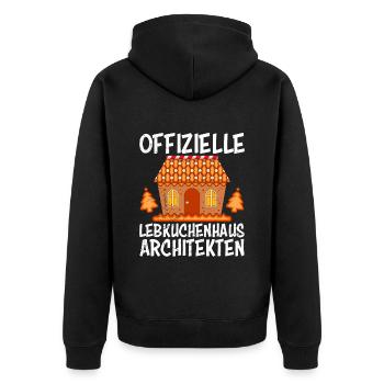 Offizielle Lebkuchenhaus Architekten Weihnachten - Unisex Premium Bio Zip Hoodie - Schwarz - Hinten - Nico (187cm)