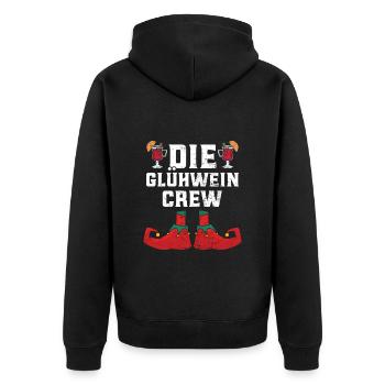 Weihnachten Die Glühwein Crew Glühweinstand - Unisex Premium Bio Zip Hoodie - Schwarz - Hinten - Nico (187cm)