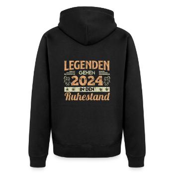 Legenden gehen 2024 in den Ruhestand Rentner - Unisex Premium Bio Zip Hoodie - Schwarz - Hinten - Nico (187cm)