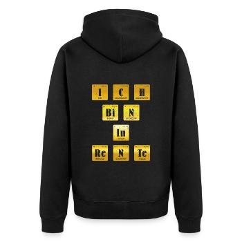 Rentenbeginn Ich bin in Rente PC Zocker Rentner - Unisex Premium Bio Zip Hoodie - Schwarz - Hinten - Nico (187cm)