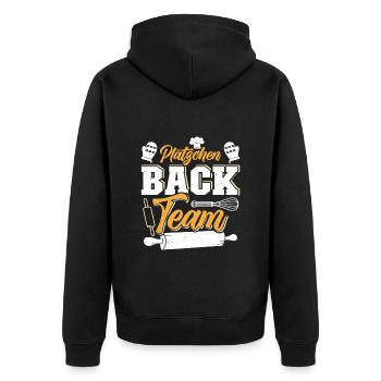 Plätzchen Back Team Weihnachtsgebäck Kekse - Unisex Premium Bio Zip Hoodie - Schwarz - Hinten - Nico (187cm)