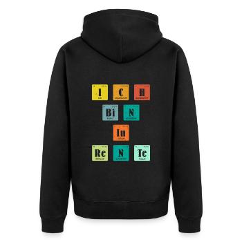 Rentenbeginn Ich bin in Rente PC Zocker Rentner - Unisex Premium Bio Zip Hoodie - Schwarz - Hinten - Nico (187cm)