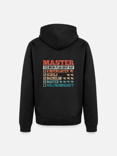 Masterabschluss Master Bestanden Masterarbeit - Unisex Premium Bio Zip Hoodie - Schwarz