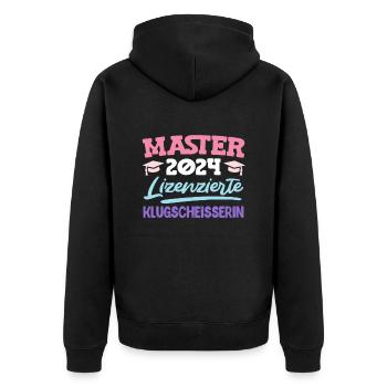 Master 2024 Lizenzierte Klugscheisserin Master's - Unisex Premium Bio Zip Hoodie - Schwarz - Hinten - Nico (187cm)