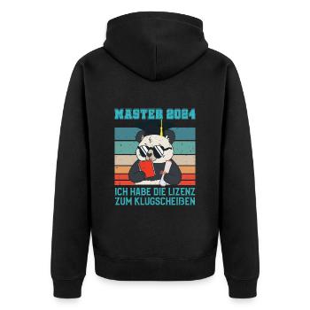 Masterabschluss Master 2024 Lizenz zum - Unisex Premium Bio Zip Hoodie - Schwarz - Hinten - Nico (187cm)