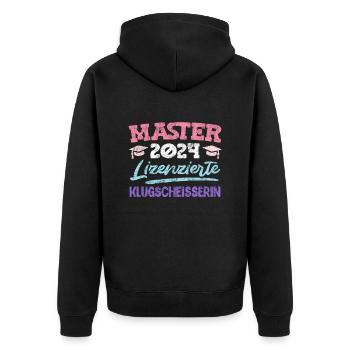 Master 2024 Lizenzierte Klugscheisserin Master's - Unisex Premium Bio Zip Hoodie - Schwarz - Hinten - Nico (187cm)