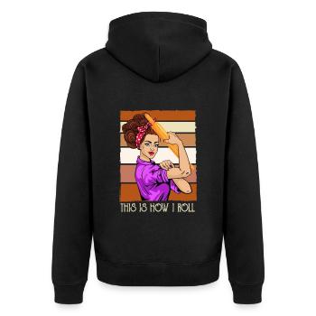 Cookies This is How I Roll Backstube Backfans - Unisex Premium Organic Zip Hoodie - black - Back - Nico (187cm)