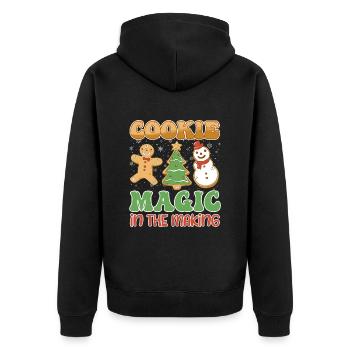 Cookie Magic in the Making Plätzchen Backfans - Unisex Premium Bio Zip Hoodie - Schwarz - Hinten - Nico (187cm)