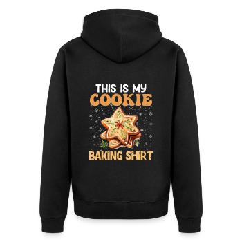 Bakery This Is My Place Baking Shirt Cookies - Unisex Premium Organic Zip Hoodie - black - Back - Nico (187cm)