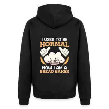 Boulanger J’avais l’habitude d’être Normal Now Bread Baker - Veste à capuche bio Premium Unisexe - noir - Dos - Nico (187cm)