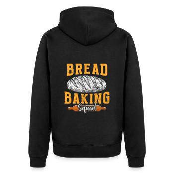 Bread Baking Squad Bread Baking Love Bread Baker - Unisex Premium Organic Zip Hoodie - black - Back - Nico (187cm)