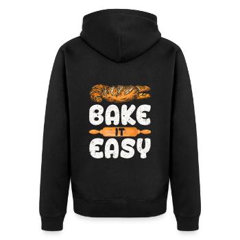 Just Bake Bread Dough Bake Baking Lover - Unisex Premium Organic Zip Hoodie - black - Back - Nico (187cm)