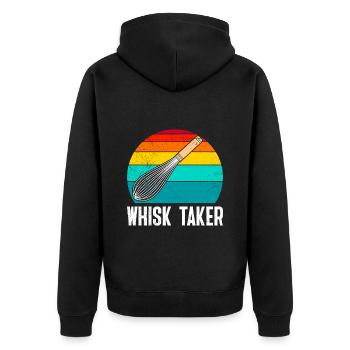 Baker Whisk Taker Whisk Baking Lover - Unisex Premium Organic Zip Hoodie - black - Back - Nico (187cm)