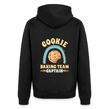 Cookie Baking Team Captain Baking Lover Dough - Unisex Premium Organic Zip Hoodie - black - Back - Nico (187cm)
