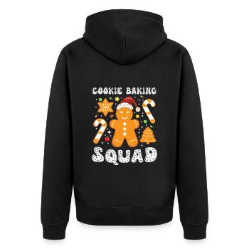 Lebkuchengebäck Cookie Baking Squad Weihnachten - Unisex Premium Bio Zip Hoodie - Schwarz - Hinten - Nico (187cm)