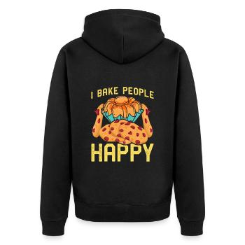 Cookie Baking I Bake People Happy Christmas - Unisex Premium Organic Zip Hoodie - black - Back - Nico (187cm)
