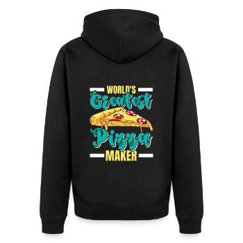 Pizza Backen World's Greatest Pizza Maker - Unisex Premium Bio Zip Hoodie - Schwarz - Hinten - Nico (187cm)
