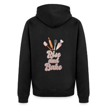 Bakery Rise and Bake Baking Lovers - Unisex Premium Organic Zip Hoodie - black - Back - Nico (187cm)