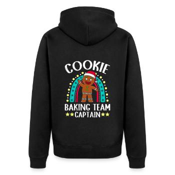 Cookie Baking Team Captain Christmas Cookies - Unisex Premium Organic Zip Hoodie - black - Back - Nico (187cm)