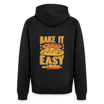 Bake it Easy Bread Baker Baking Love Bakery - Unisex Premium Organic Zip Hoodie - black - Back - Nico (187cm)