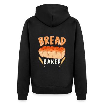 Bread Baker Baking Lovers Baking Bread Dough - Unisex Premium Organic Zip Hoodie - black - Back - Nico (187cm)