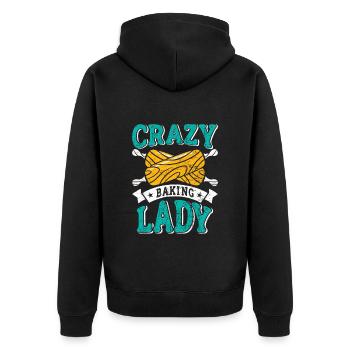 Baker Crazy Baking Lady Baking Women - Unisex Premium Organic Zip Hoodie - black - Back - Nico (187cm)