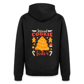 Plätzchen Official Cookie Tester Backliebhaber - Unisex Premium Bio Zip Hoodie - Schwarz - Hinten - Nico (187cm)