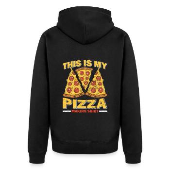 Pizza Maker This Is My Pizza Making Shirt - Unisex Premium Organic Zip Hoodie - black - Back - Nico (187cm)