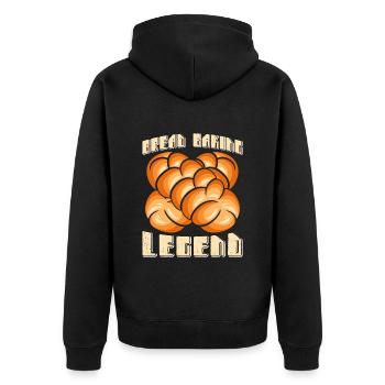 Bread Baker Bread Baking Legend - Unisex Premium Organic Zip Hoodie - black - Back - Nico (187cm)