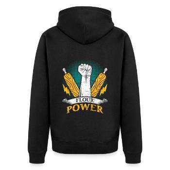 Bread Baker Flour Power Baking Baking Lovers - Unisex Premium Organic Zip Hoodie - black - Back - Nico (187cm)