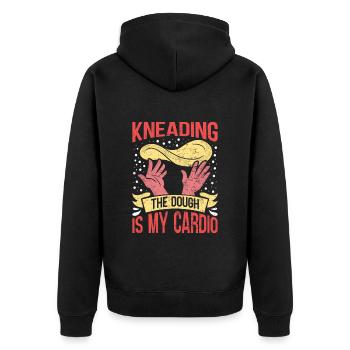 Pizza Maker Kneading the Dough is my Cardio - Unisex Premium Organic Zip Hoodie - black - Back - Nico (187cm)