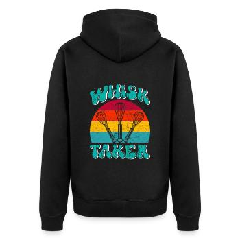 Bäcker Whisk Taker Backliebhaber Backen Teig - Unisex Premium Bio Zip Hoodie - Schwarz - Hinten - Nico (187cm)