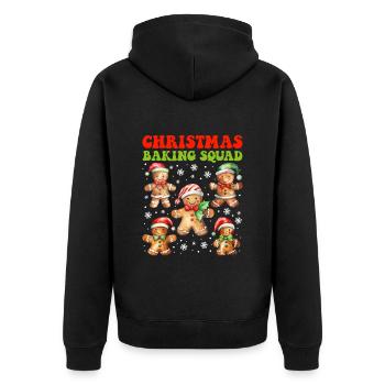 Backfans Christmas Baking Squad Lebkuchen - Unisex Premium Bio Zip Hoodie - Schwarz - Hinten - Nico (187cm)