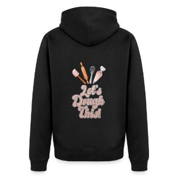 Baker Let's Dough This Croissant Bakery - Unisex Premium Organic Zip Hoodie - black - Back - Nico (187cm)