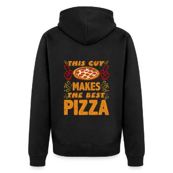 Pizza Maker This Guy Makes the Best Pizza - Unisex Premium Organic Zip Hoodie - black - Back - Nico (187cm)