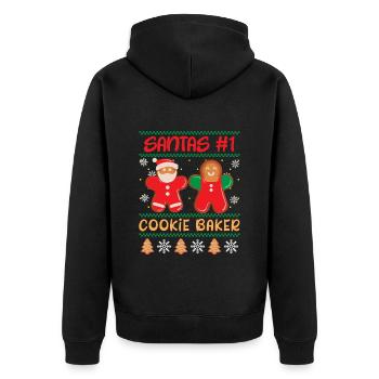 Santa's Number 1 Cookie Baker Christmas - Unisex Premium Organic Zip Hoodie - black - Back - Nico (187cm)