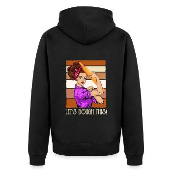Konditorin Backstube Let's Dough This Frauen - Unisex Premium Bio Zip Hoodie - Schwarz - Hinten - Nico (187cm)