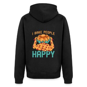 Cookie Baking I Bake People Happy Christmas - Unisex Premium Organic Zip Hoodie - black - Back - Nico (187cm)
