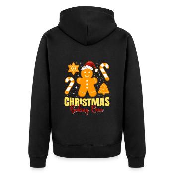 Backfans Christmas Baking Crew Cookies - Unisex Premium Organic Zip Hoodie - black - Back - Nico (187cm)