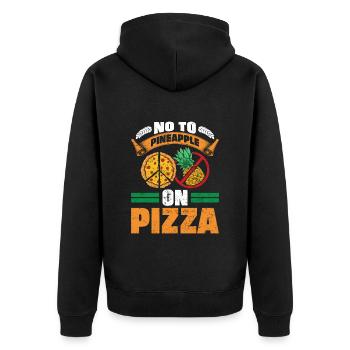 Pizzabäcker No Pineapple on Pizza Backliebhaber - Unisex Premium Bio Zip Hoodie - Schwarz - Hinten - Nico (187cm)