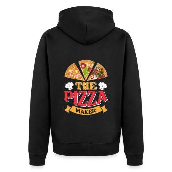Pizza Maker The Pizza Maker Baking Lovers - Unisex Premium Organic Zip Hoodie - black - Back - Nico (187cm)