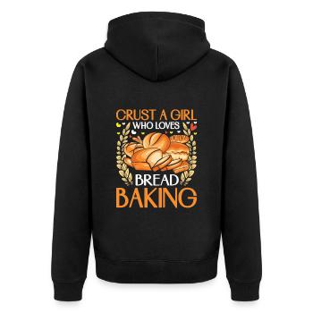 Baker Crust a Girl Who Loves Bread Baking - Unisex Premium Organic Zip Hoodie - black - Back - Nico (187cm)