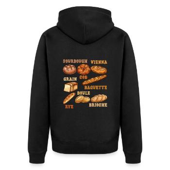 Levain, Pains, Amateurs de pâtisserie, Boulangers - Veste à capuche bio Premium Unisexe - noir - Dos - Nico (187cm)
